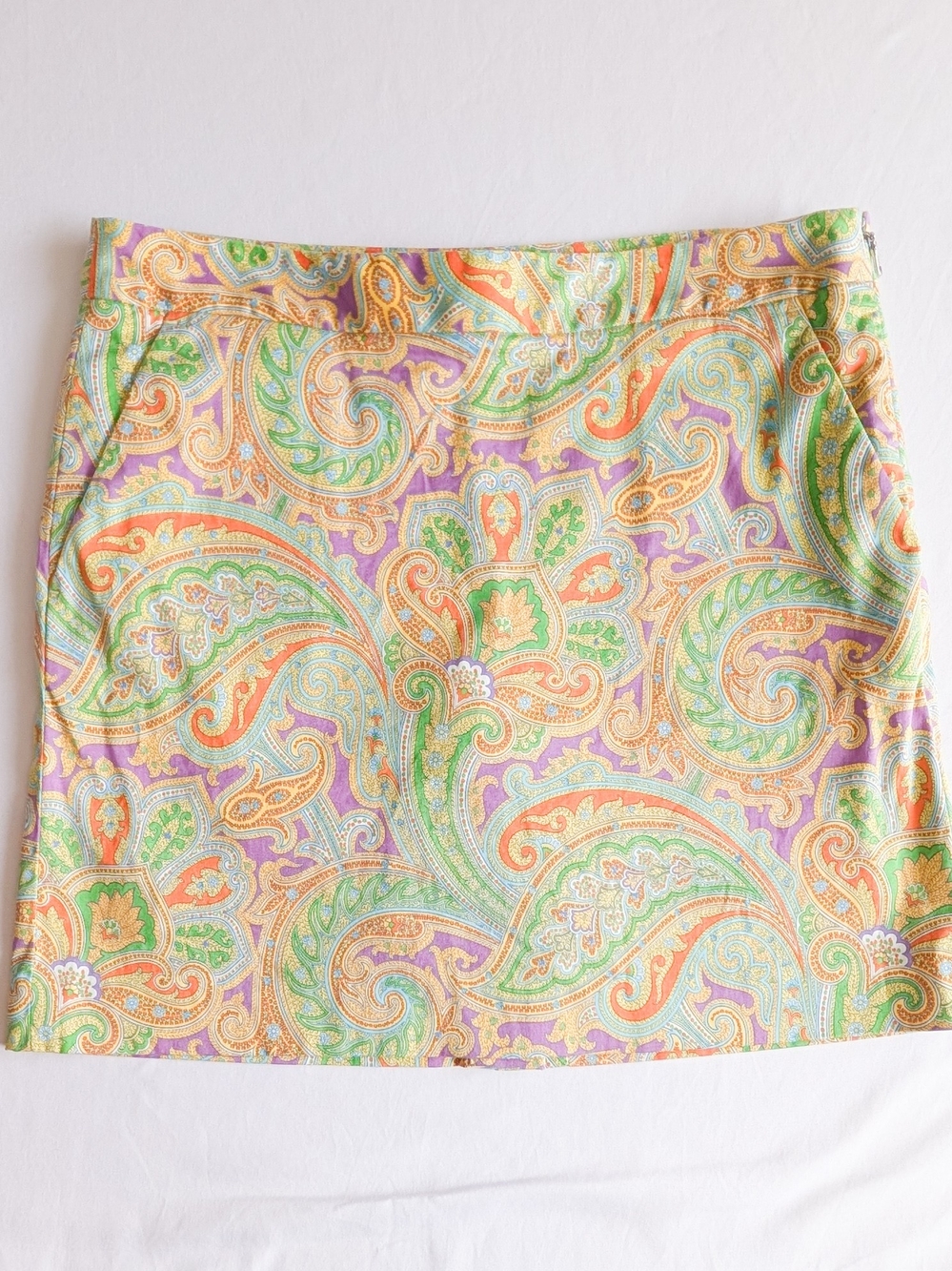 Ralph Lauren Paisley Mini Skort in Pastel Green, Peach & Lavender